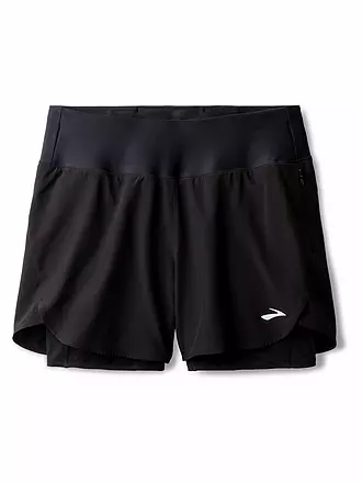 BROOKS | Pantalón corto de running para mujer Chaser 5 2in1 2.0 | schwarz